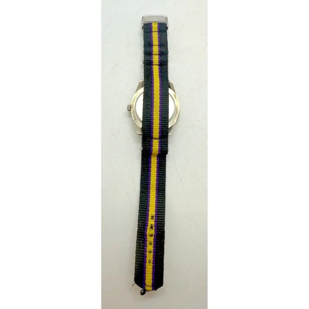 Los Angeles Lakers NBA Watch 1987-1988 Round Canvas Strap Black Yellow Purple